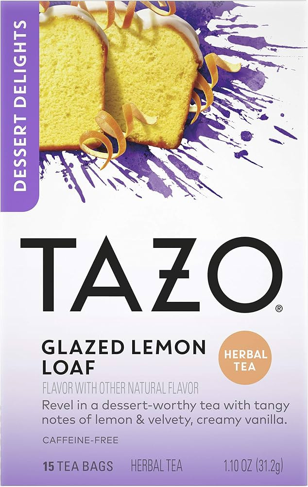 TAZO Glazed Lemon Loaf Dessert Delights Herbal Tea Bags, Caffeine Free, 15 Total Tea Bags | Amazon (US)
