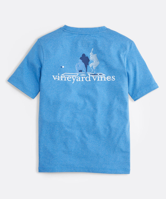 vineyard vines Boys' Tee Shirts 2064 - Hull Blue Heather Batter-Up Performance Tee - Toddler | Zulily