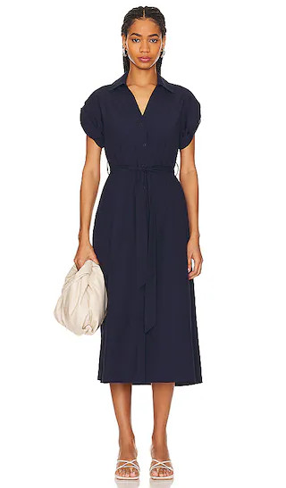 Fia Belted Dress in Navy | Revolve Clothing (Global)