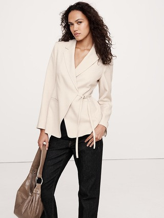 Drapey Twill Wrap Blazer | Banana Republic (US)