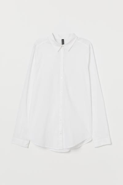 Cotton Shirt - White - Ladies | H&M US | H&M (US)