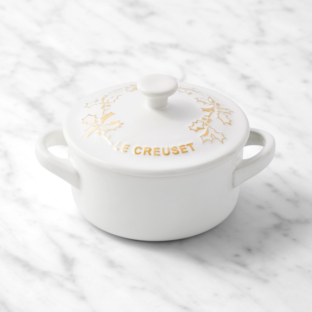Le Creuset Stoneware Holly Mini Cocotte, 8-oz | Williams-Sonoma