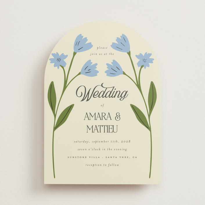 "Vintage Wildflowers" - Customizable Wedding Invitations in Brown or Yellow by Morgan Kendall. | Minted