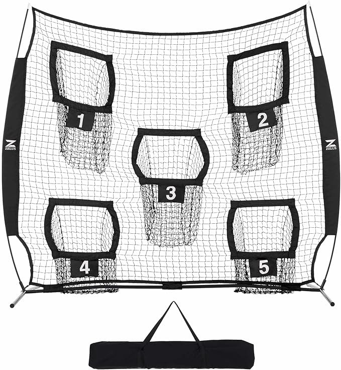 ZELUS 7 x 7ft Football Trainer Throwing Net | Training Throwing Target Practice with 5 Throwing T... | Amazon (US)