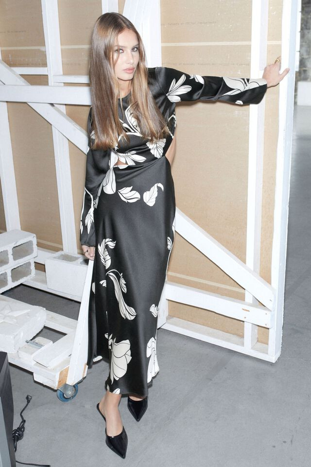 Cutout Slip Satin Maxi Dress | Dynamite Clothing