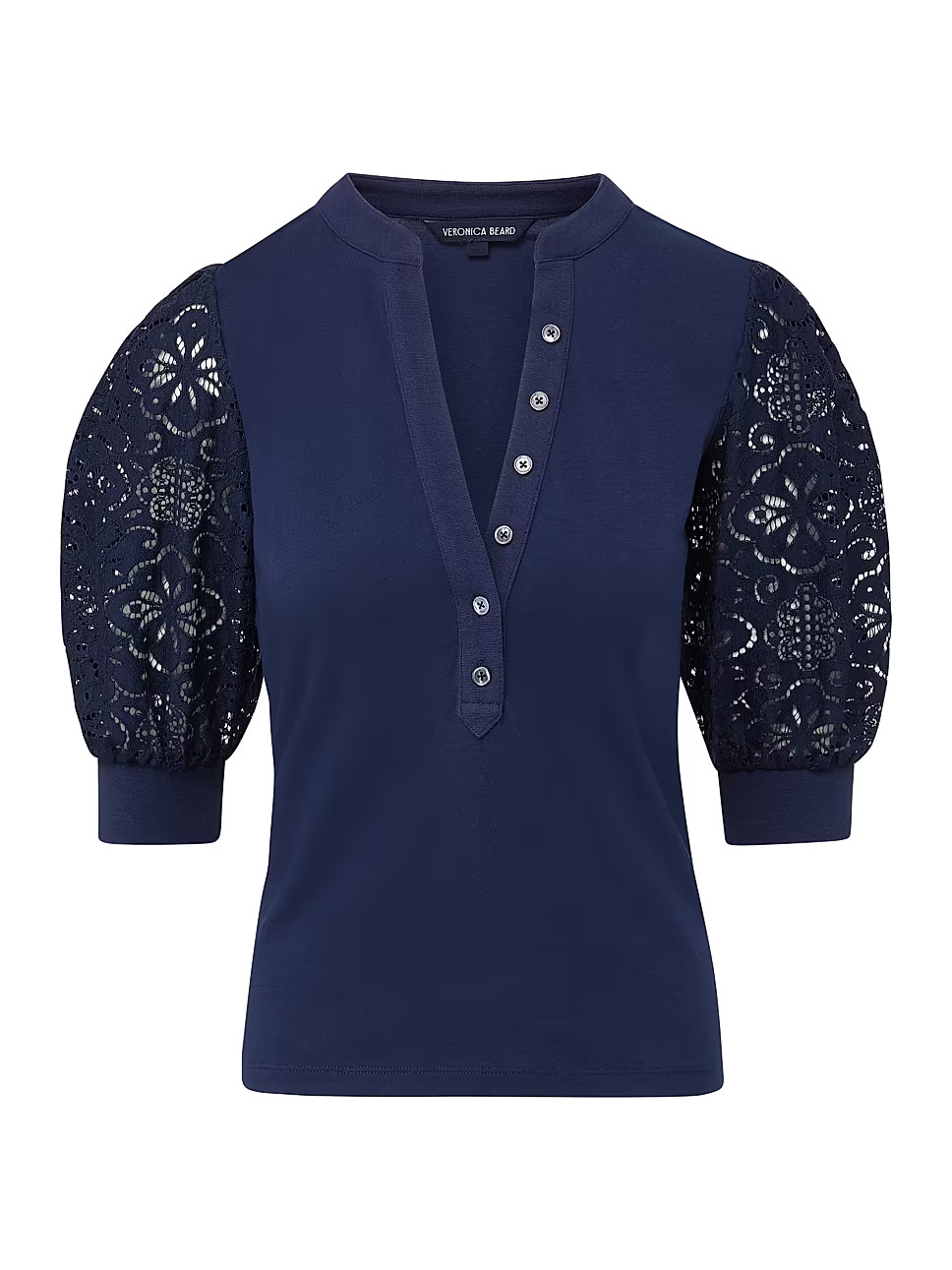 Coralee Cotton Lace-Sleeve Blouse | Saks Fifth Avenue