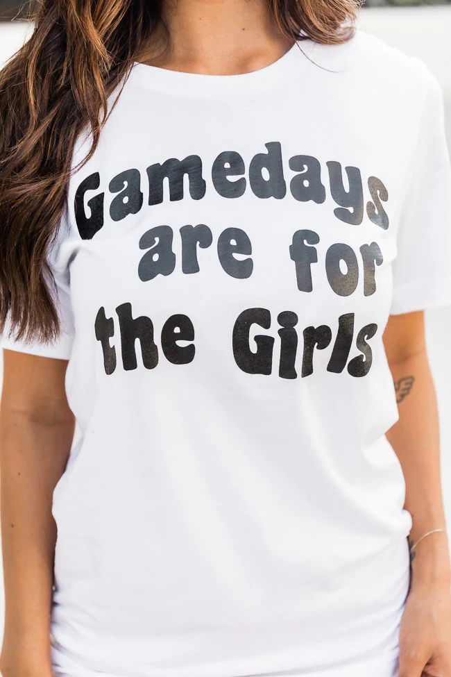 Gamedays Are For The Girls White Graphic Tee | Pink Lily