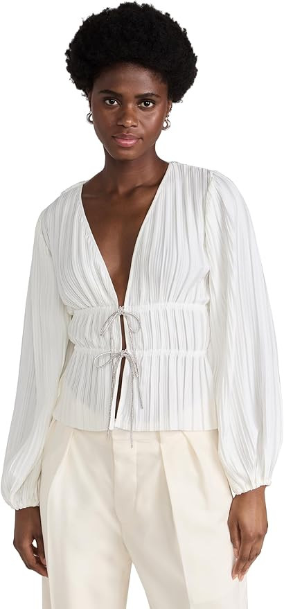WAYF Women's Tie Front Blouse | Amazon (US)