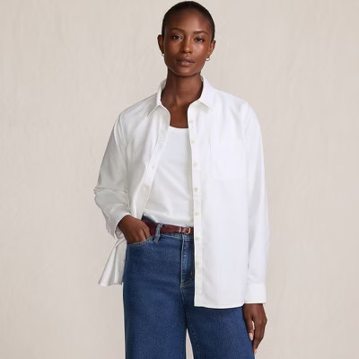 Lands' End Women's Oxford Shirt - XX Small - White | Target
