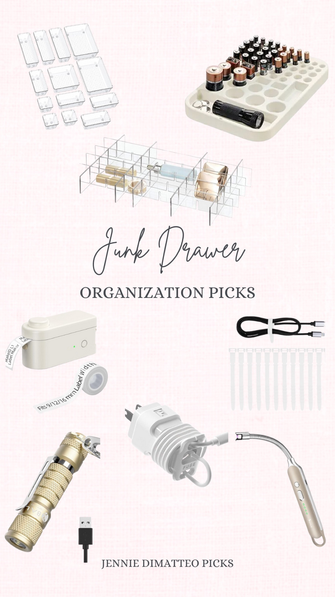 Junk drawer, organization, batteries, lighter, label maker, cord organizer, acrylic, storage system

#LTKhome #LTKfindsunder100 #LTKSeasonal