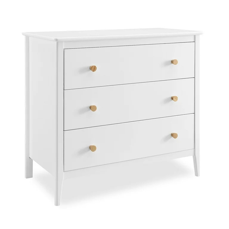 Delta Children Casey 3 Drawer Dresser with Interlocking Drawers, Bianca White/Natural | Walmart (US)