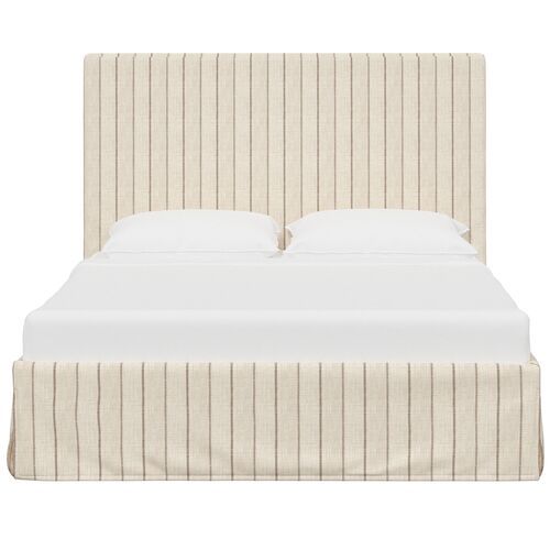 Juliet Slipcover Bed, Pinstripe | One Kings Lane