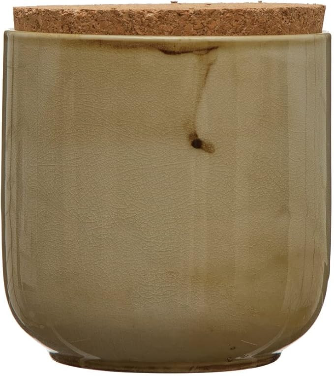 Stoneware Jar with Cork Lid, Reactive Glaze | Amazon (US)