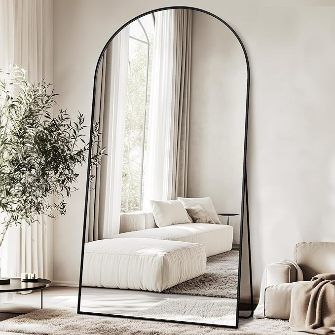 Full Length Mirror, 78"x38" Floor Mirror Freestanding, Arched Full Body Mirror Floor Standing Mir... | Amazon (US)