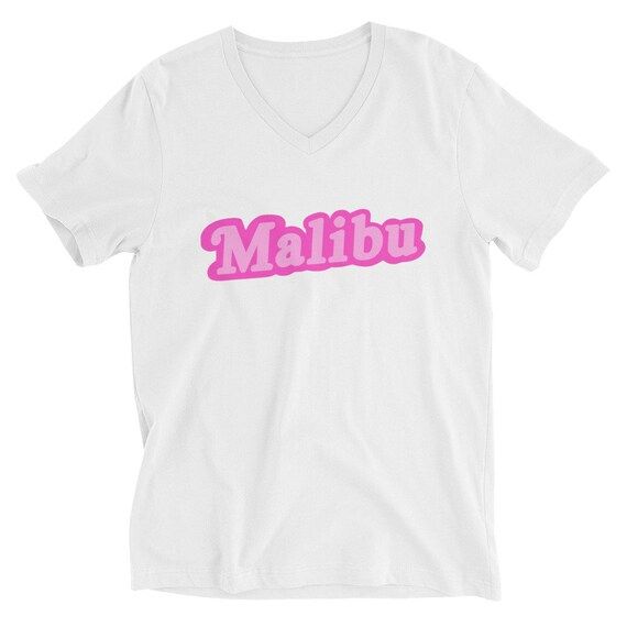 Malibu Barbie V Tee: White/black Unisex Short Sleeve V-neck | Etsy | Etsy (US)