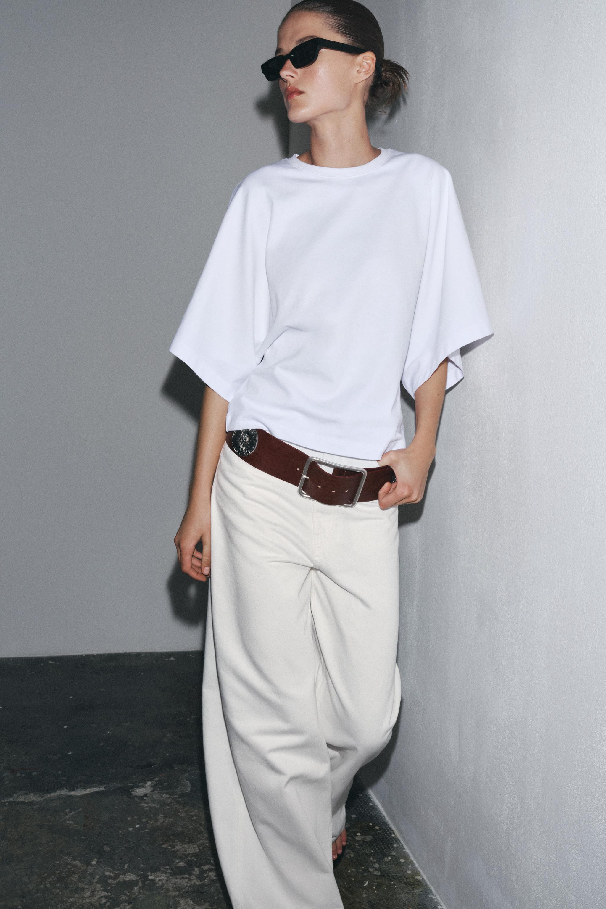 WASHED CAPE SLEEVE T-SHIRT | Zara US
