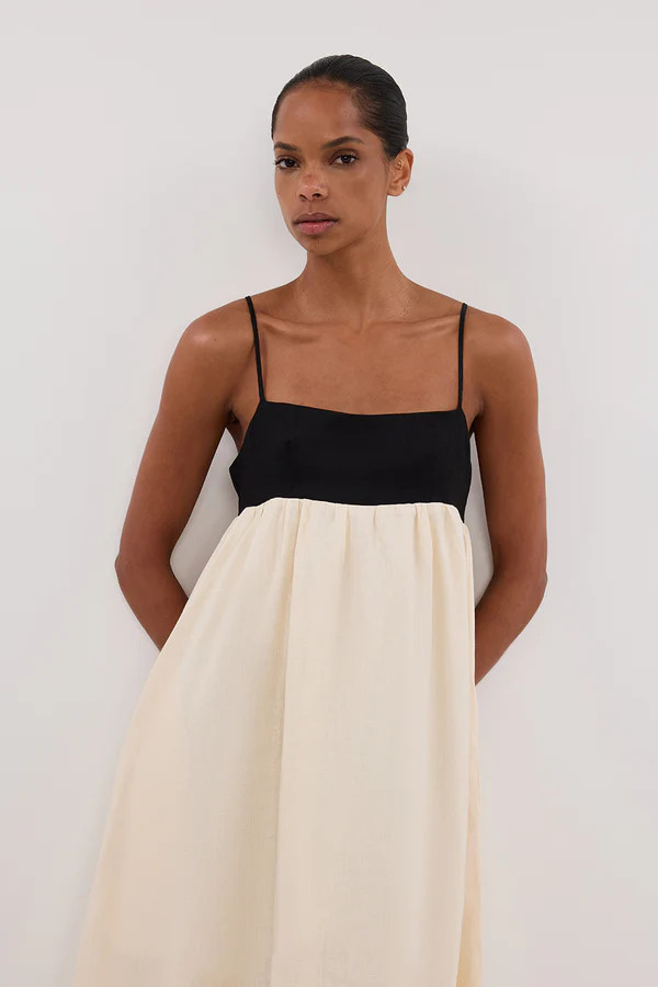 ELENA BUTTERMILK LINEN MAXI DRESS | DISSH