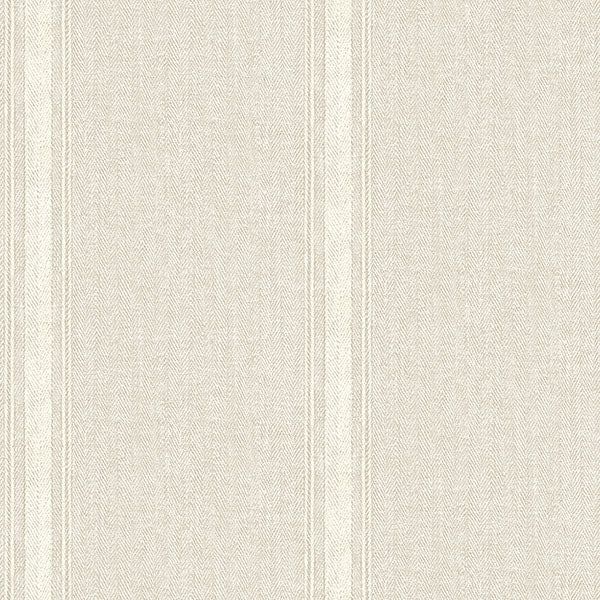 Linette Beige Fabric Stripe Wallpaper from the Delphine Collection | Burke Decor