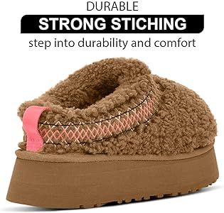 NATRAKI Women's Platform Slippers Mini Boots Braid Slippers with Plush Fleece Lining Fuzzy Slippe... | Amazon (US)