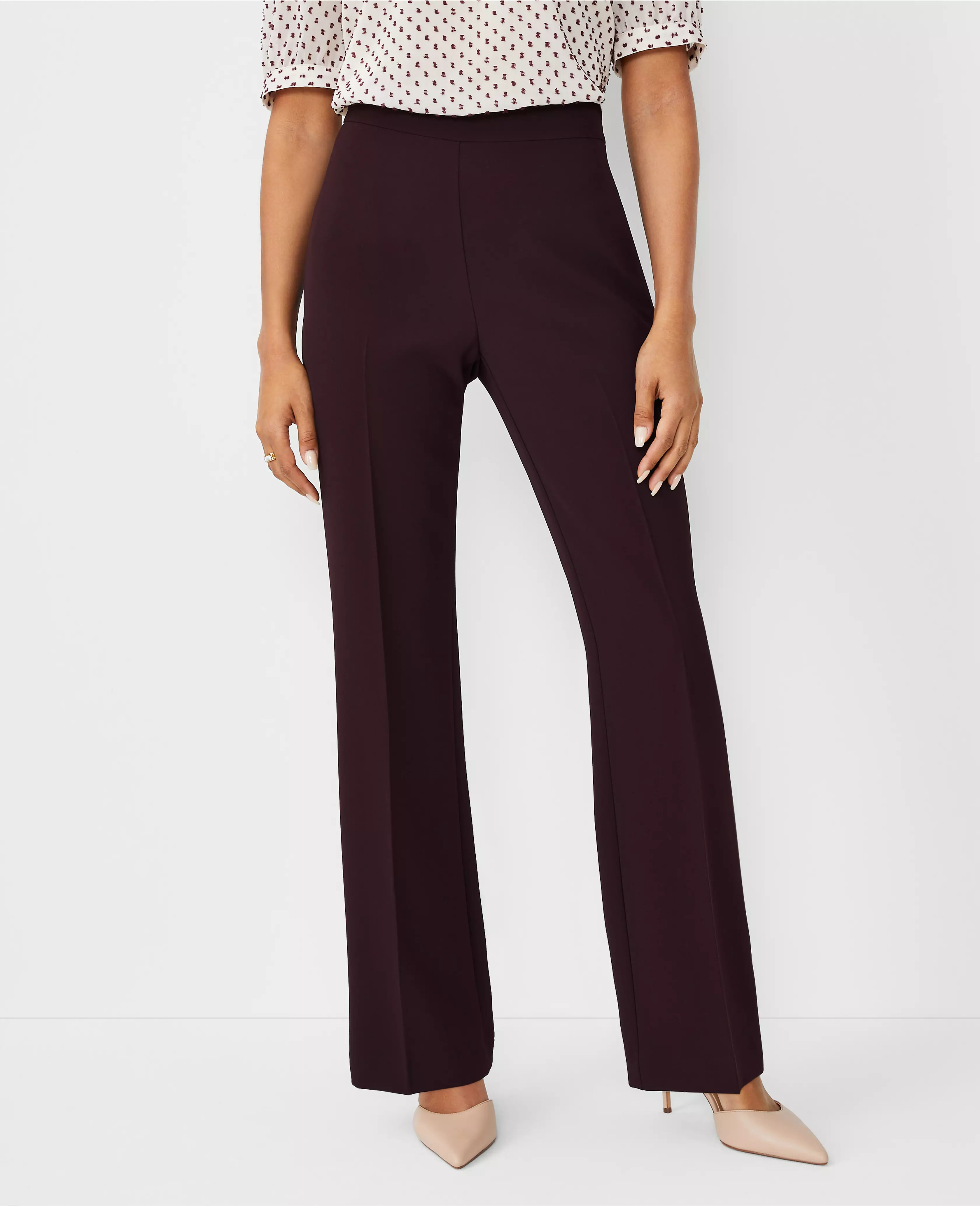 The Side Zip Trouser Pant in Fluid Crepe - Curvy Fit | Ann Taylor (US)