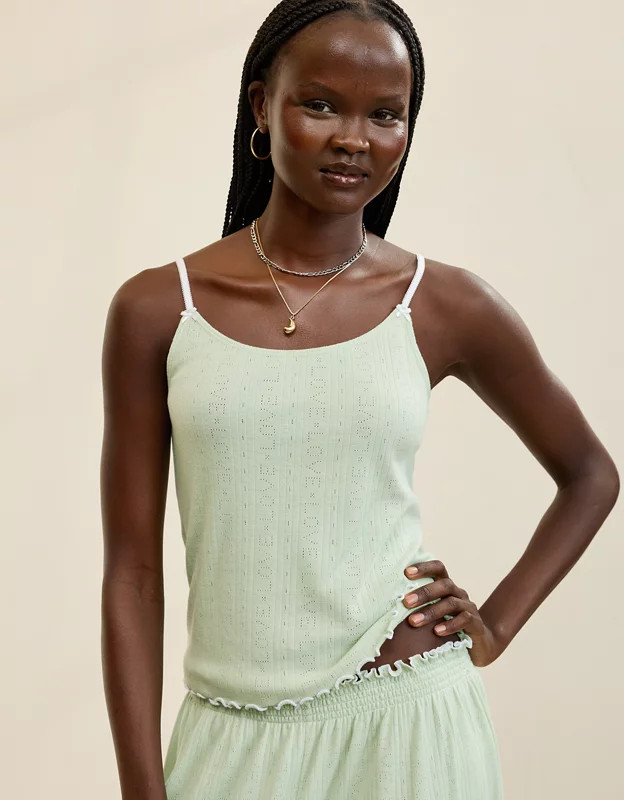 Aerie Pointelle Pajama Tank Top | American Eagle Outfitters (US & CA)