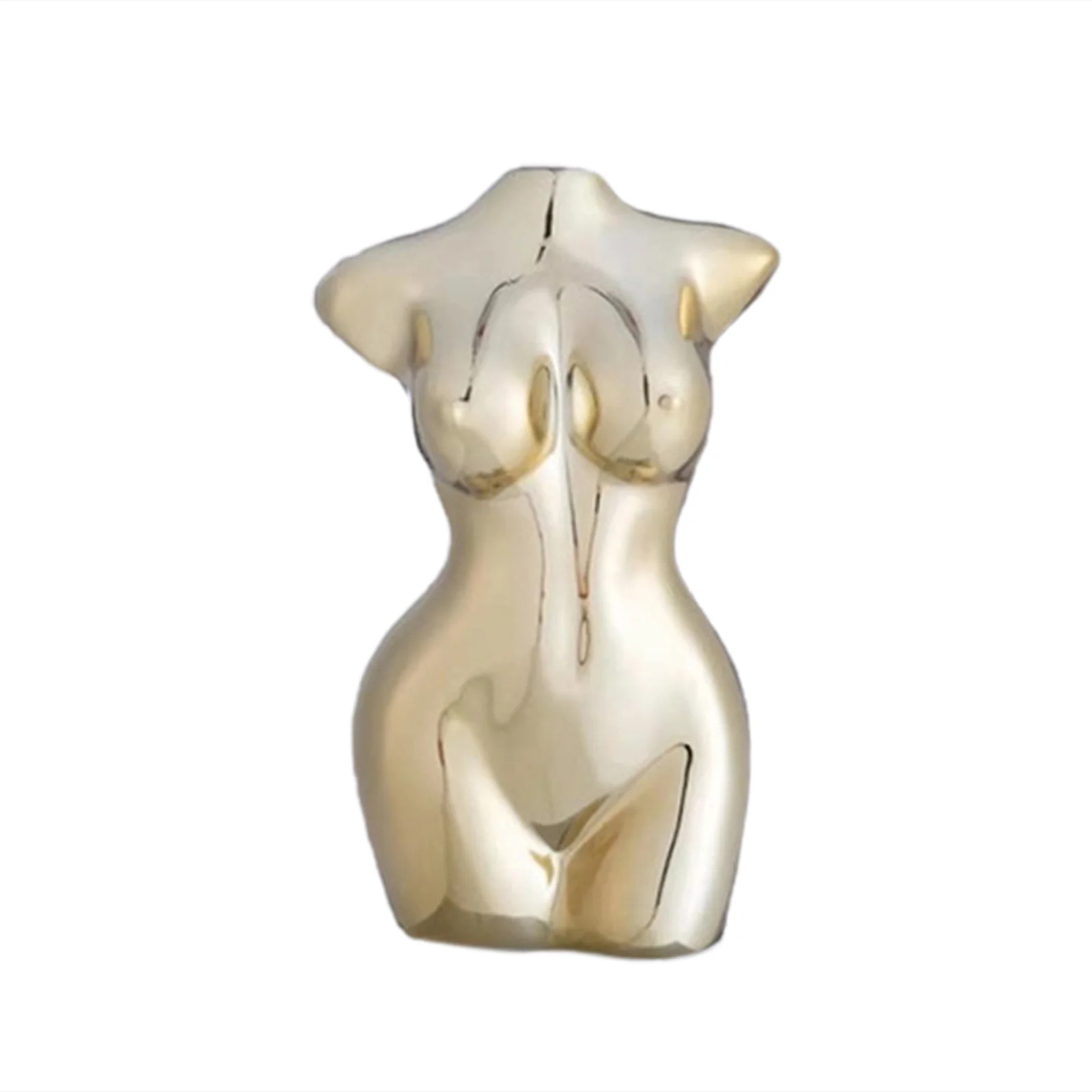 huntermoon Home Flower Pots Vase Flower Decoration Golden White Black Ceramic Bust Sculpture Vase | Walmart (US)