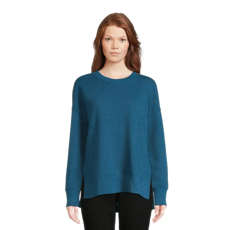 Time and Tru Women's High Low Pullover Sweatshirt, Sizes S-3XL | Walmart (US)
