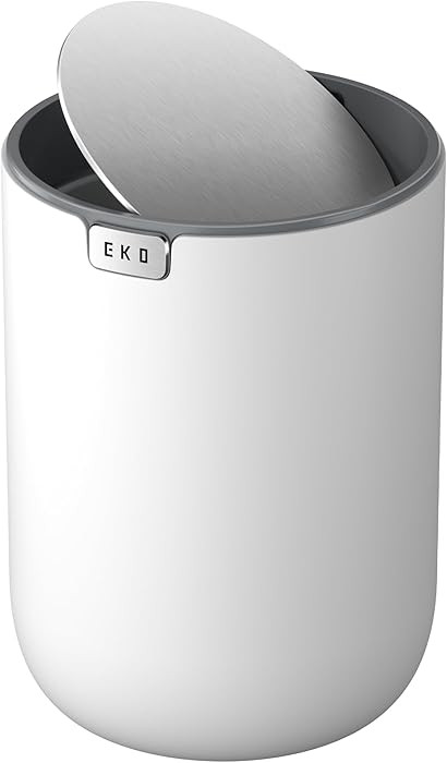 EKO Fandy 0.58 Gal/2.2L Mini Trash Can with Lid, Swing-Top Desktop Trash Can for Bathroom, Counte... | Amazon (US)