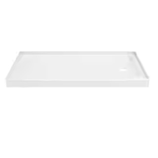 Classic 500 60 in. L x 32 in. W Alcove Shower Pan Base with Right Drain in High Gloss White | The Home Depot