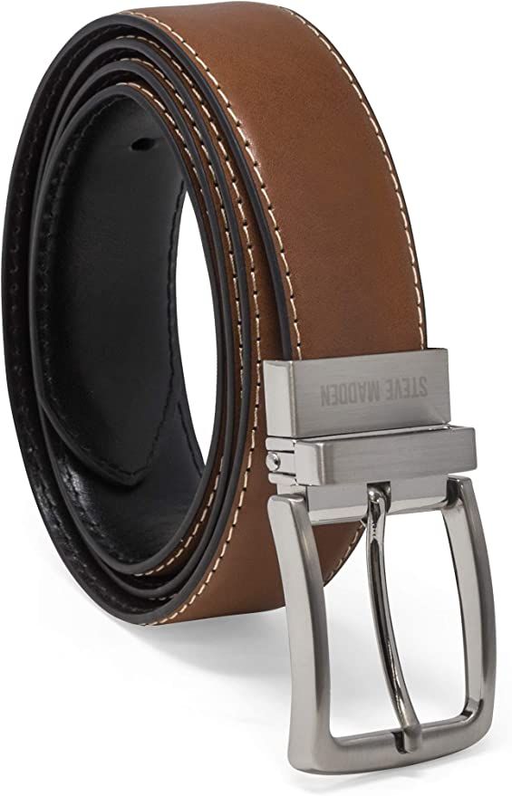 Steve Madden Men's Dress Casual Every Day Leather Belt | Amazon (US)