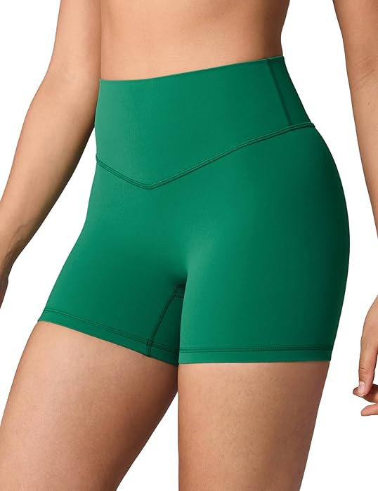 UNISSU Hugcurve No Front Seam High Waisted Workout Biker Shorts for Women 4" Tummy Control Butter... | Amazon (US)