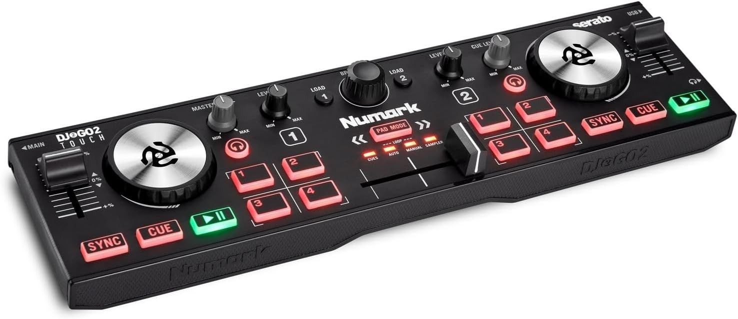 Numark DJ2GO2 Touch – Compact 2 Deck USB DJ Controller For Serato DJ with a Mixer / Crossfader,... | Amazon (CA)