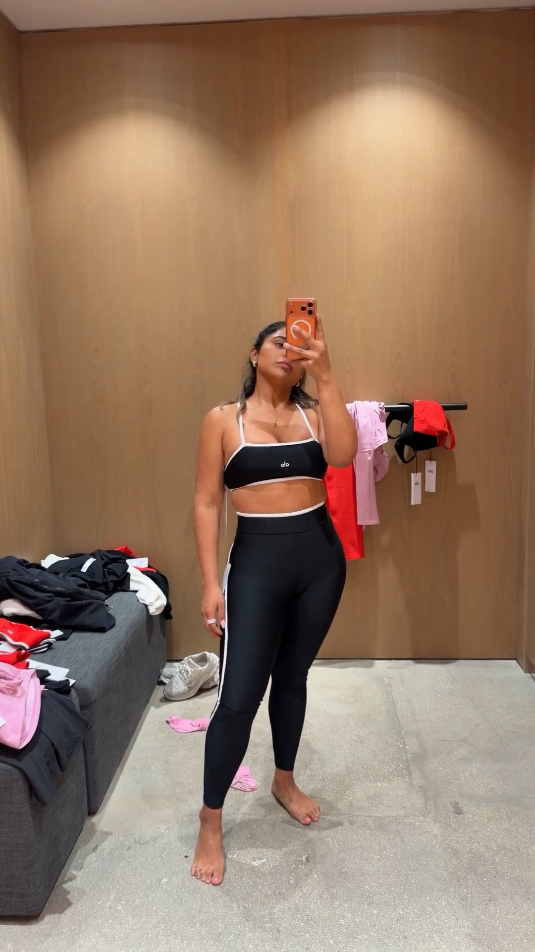 The charger  set at Alo is giving I need them in all three colors! 
Bra: medium (true to size) 
Bottom: small (stretchy) 



#LTKselfcare #LTKActive #LTKPetite