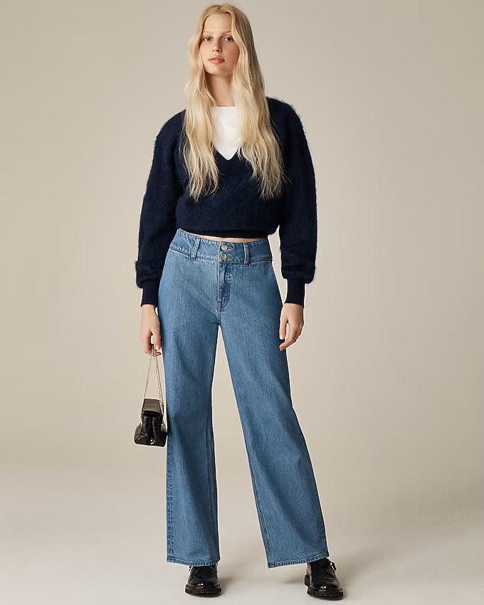 Slim-wide jean with stacked buttons | J. Crew US