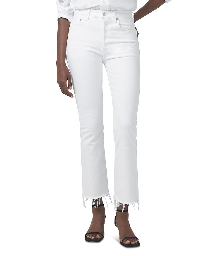 Isola High Rise Cropped Bootcut Jeans in Plaster | Bloomingdale's (US)