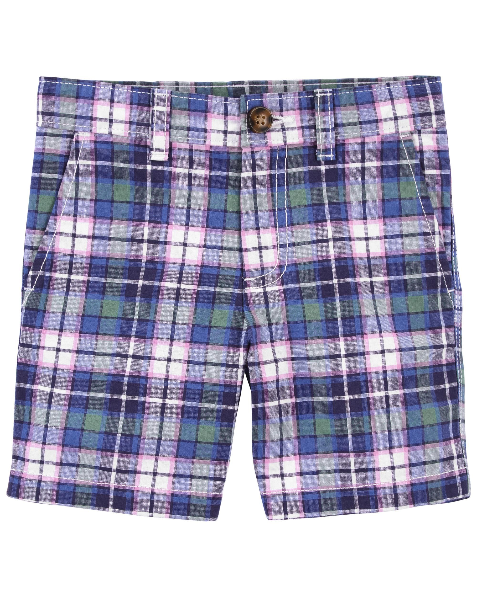 Plaid Flat-Front Shorts | Carter's