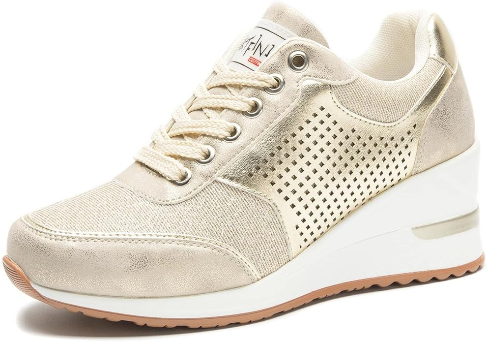 High Heeld Wedge Sneakers for Women - Ladies Hidden Sneakers Lace Up Shoes, Best Chioce for Casua... | Amazon (US)