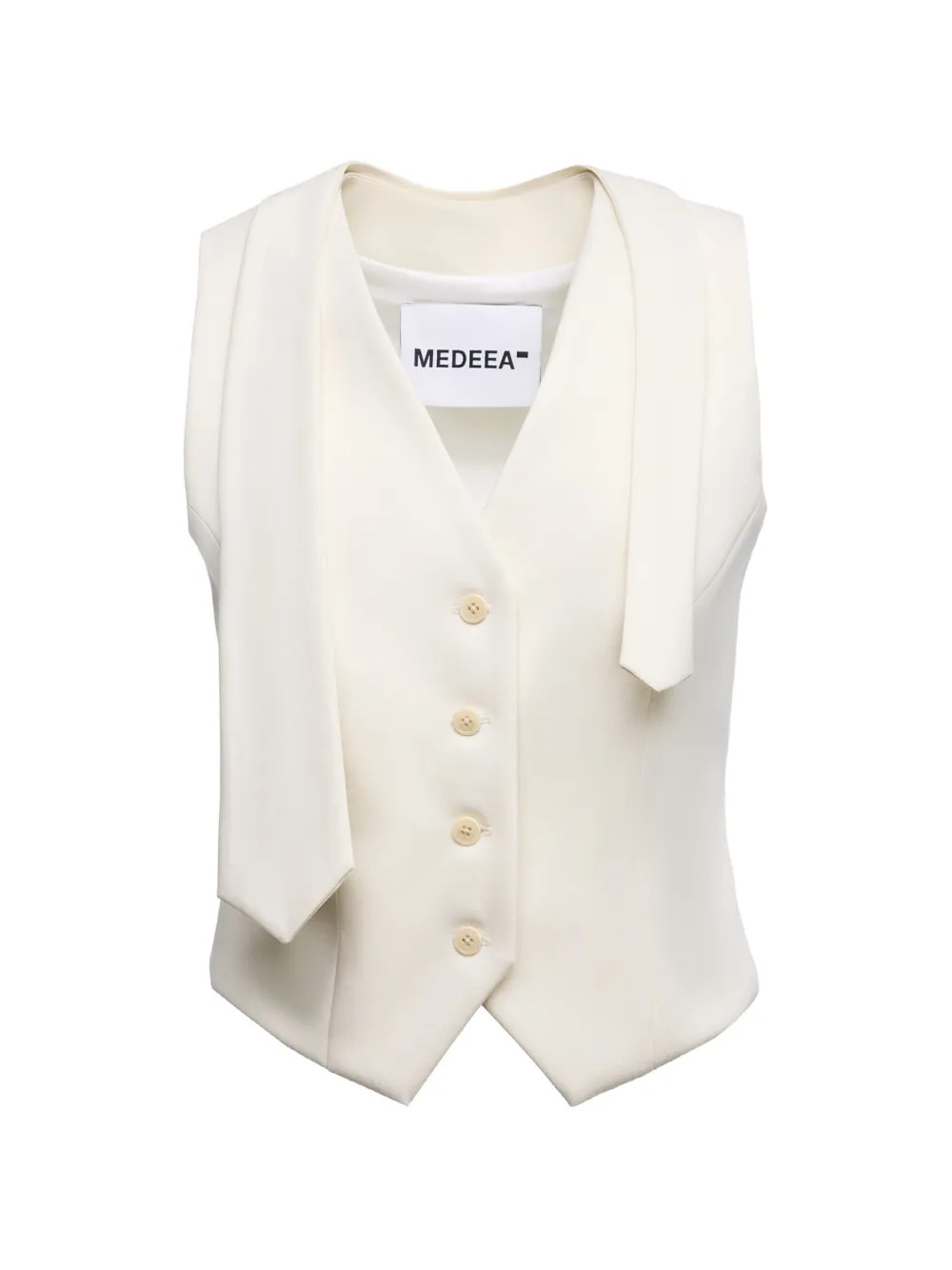 MEDEEA detachable-tie waistcoat top - White | Farfetch Global