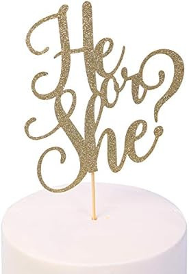 Gender Reveal Cake Topper - Glitter Cake Decorating Supplies, Gender Reveal Party Supplies For Ph... | Amazon (US)