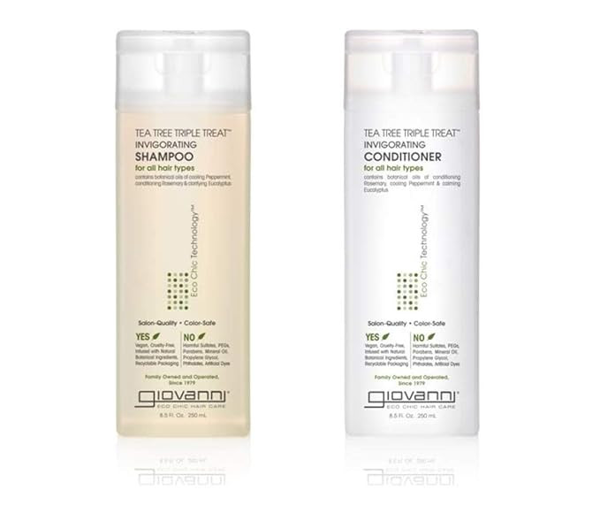 GIOVANNI Tea Tree Triple Treat Invigorating Shampoo & Conditioner Set - Cooling Peppermint, Eucal... | Amazon (US)