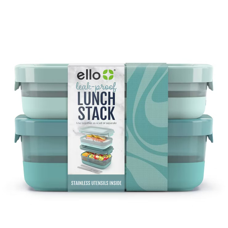 Ello 2pk Plastic Lunch Stack Food Storage Container | Target
