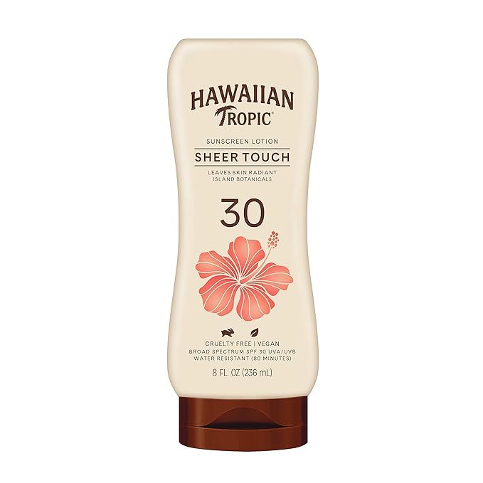 Hawaiian Tropic Sheer Touch Lotion Sunscreen SPF 30, 8oz | Hawaiian Tropic Sunscreen SPF 30, Sunb... | Amazon (US)