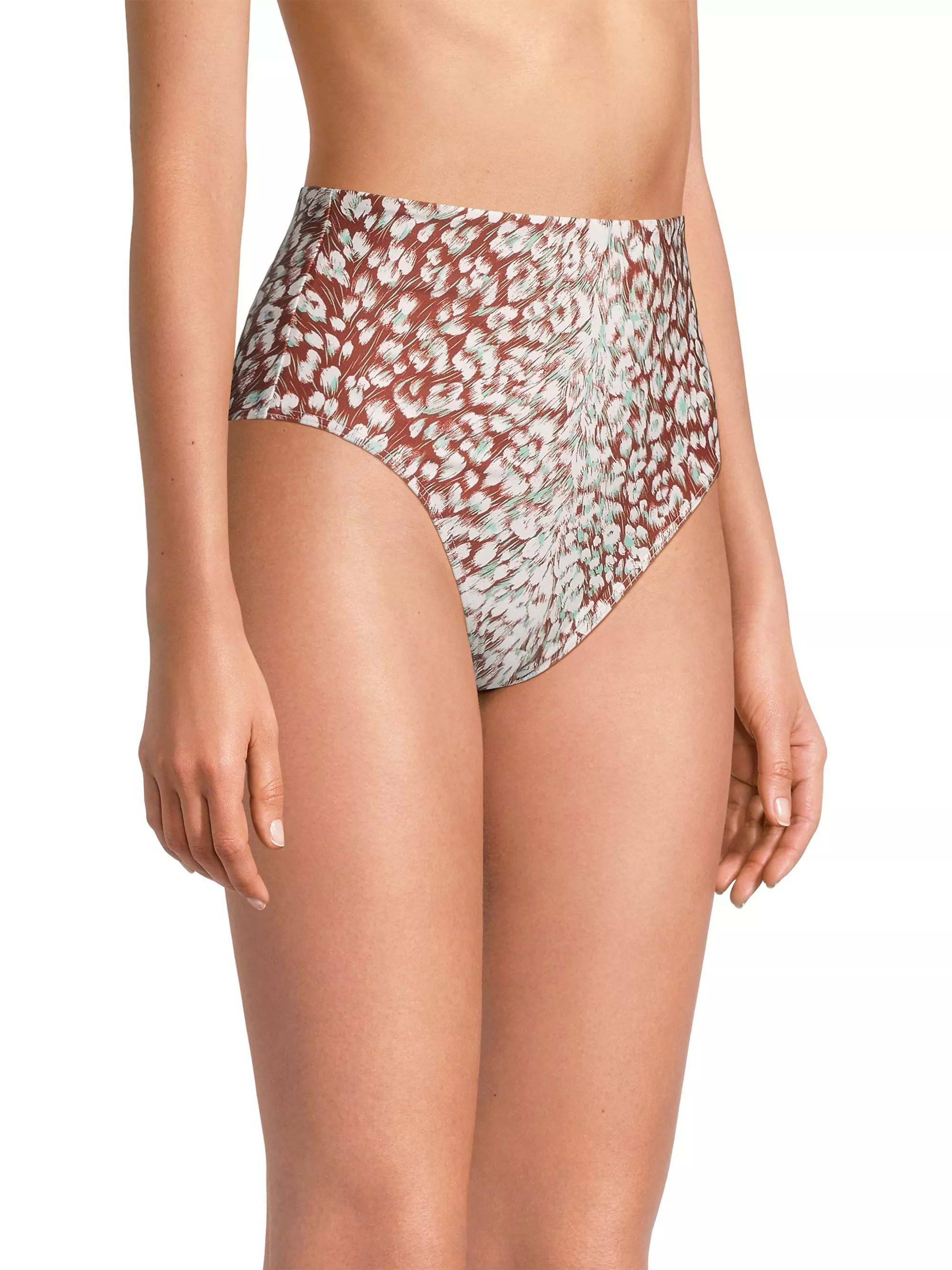 Kaia High-Rise Leopard Bikini Bottom | Saks Fifth Avenue