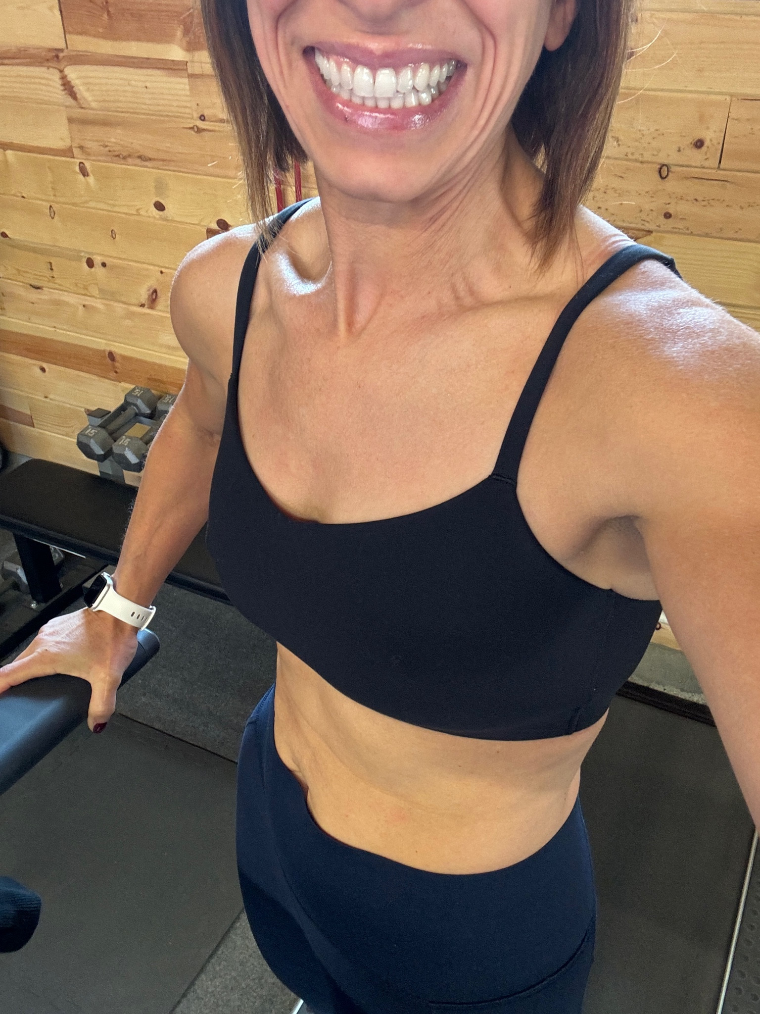 Love this workout bra top! Fits TTS - I’m in a small. Doesn’t cut into you giving you the dreaded back fat, comfortable and supportive. 

#LTKActive #LTKOver40 #LTKFitness
