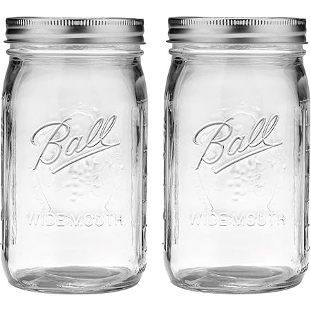 Ball Wide Mouth Mason Jars 16 oz [6 Pack] With mason jar lids and Bands, Ball mason jars 16 oz - ... | Amazon (US)