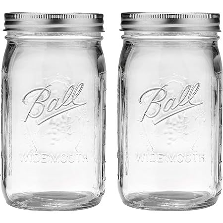 Ball Wide Mouth Mason Jars 16 oz [6 Pack] With mason jar lids and Bands, Ball mason jars 16 oz - ... | Amazon (US)