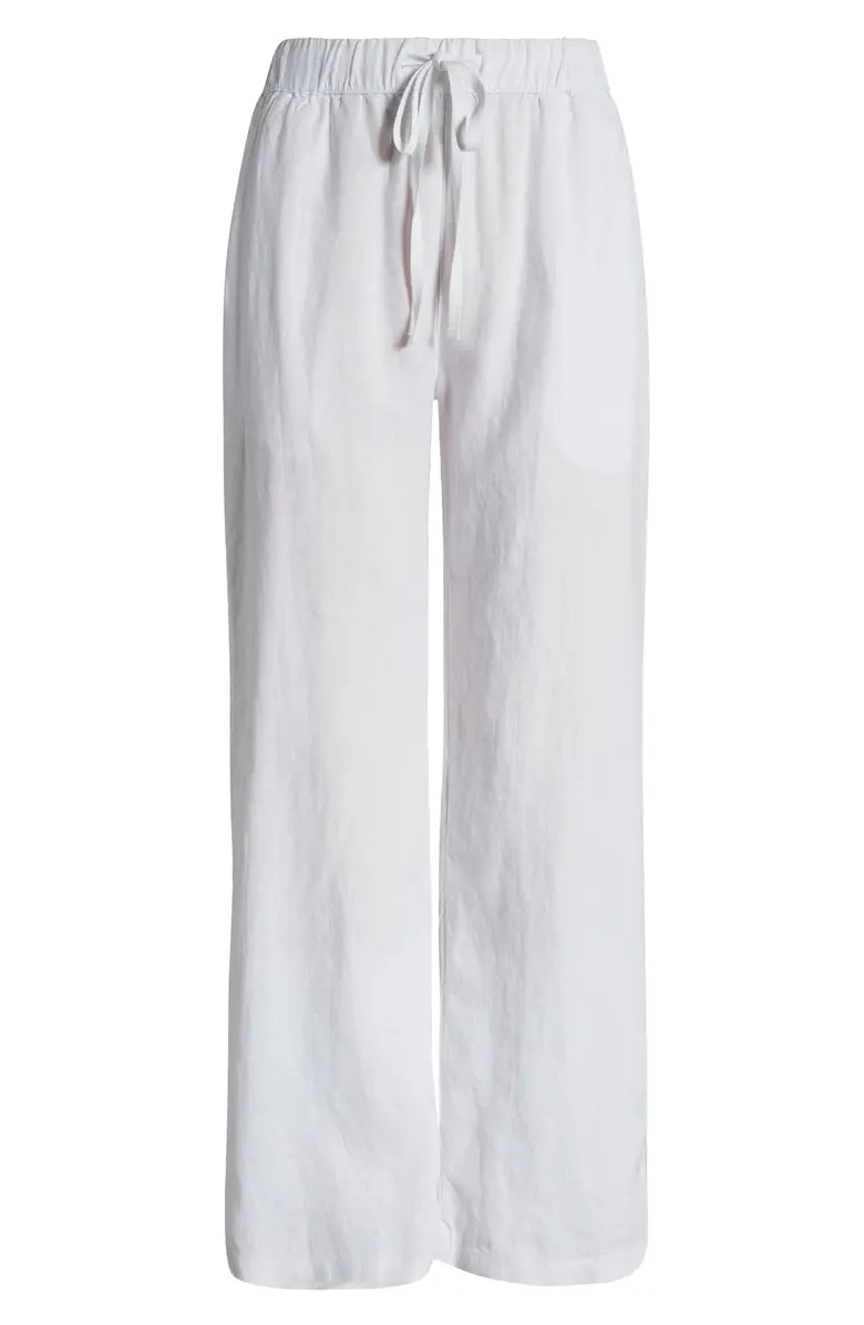 Drawstring Straight Leg Linen Pants | Nordstrom