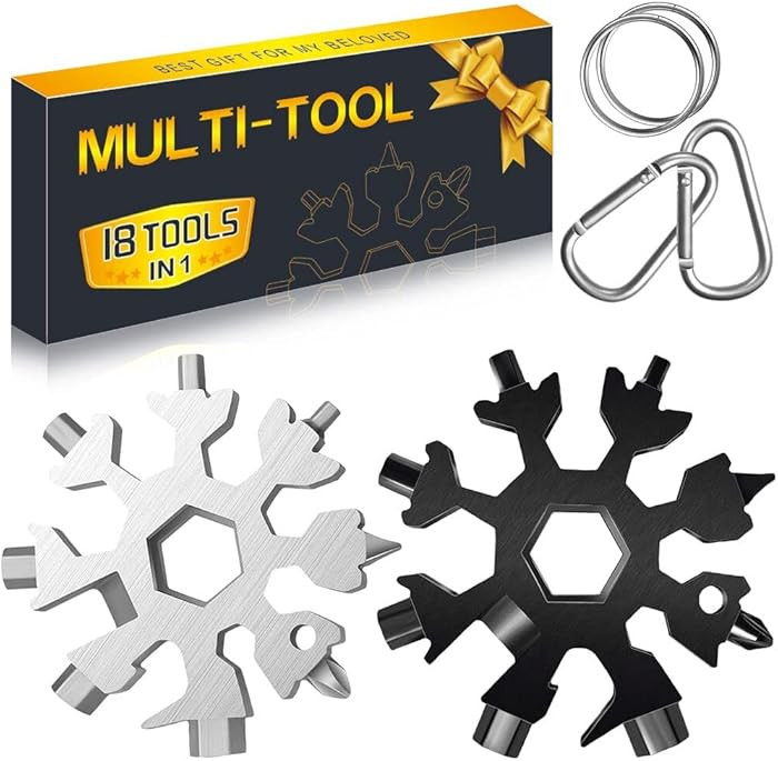 Stocking Stuffers for Adults Men Dad Gifts, Multi Tool 2 Pack 18 in 1 Snowflake Hand Tools Christ... | Amazon (US)