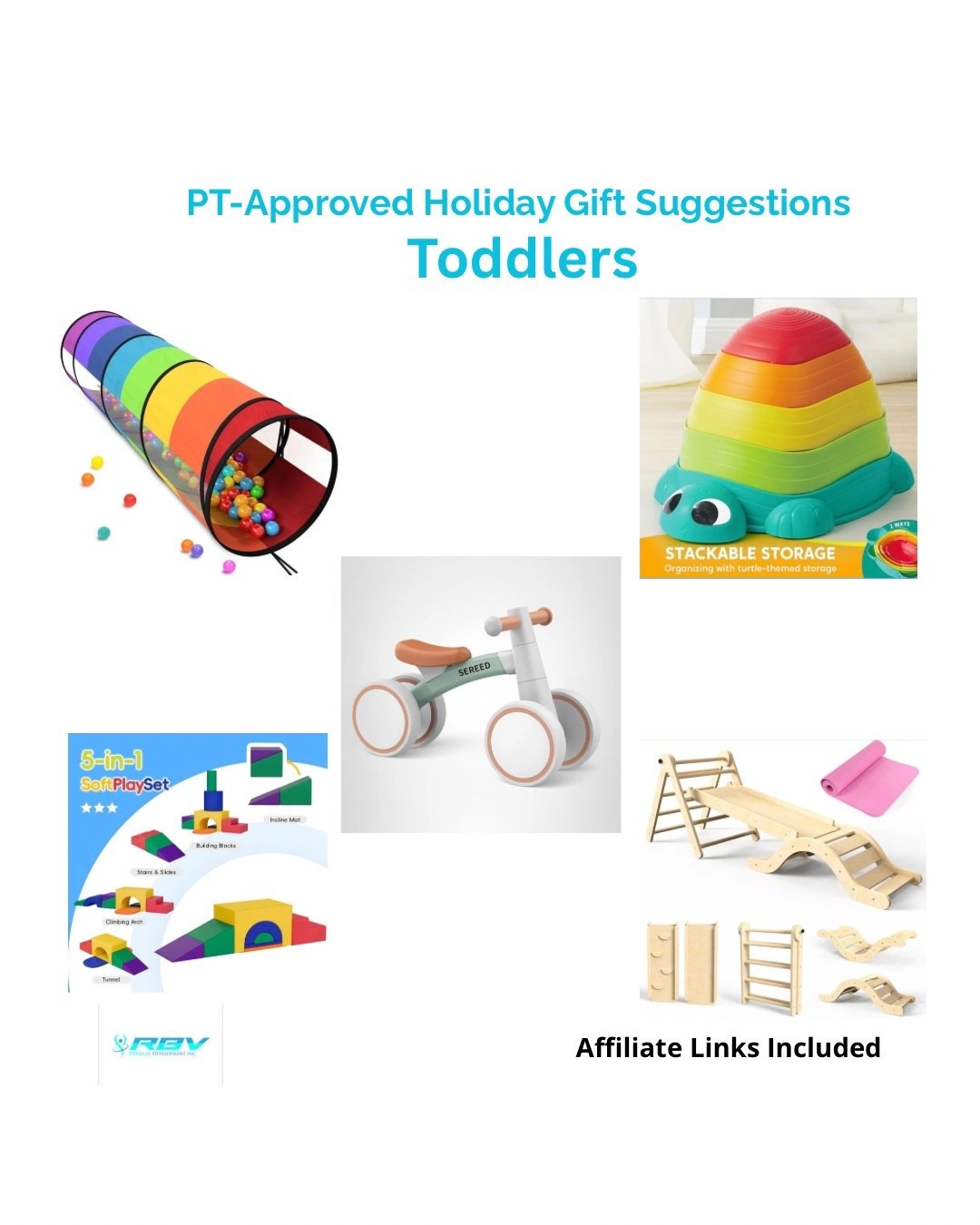PT-Approved Toddler Tools (1–3 Years)
Movement-friendly, coordination-building picks for active toddlers who love to climb, run, explore, and play. Perfect for gifting! 🎁

#LTKToddler #LTKMom #LTKKids #LTKGiftGuide #ToddlerLife #LTKHoliday #LTKFinds

#LTKCyberWeek