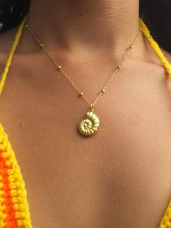 1Pc Bohemian Stainless Steel Nautilus Shell Ocean Beach Jewelry Necklace Hanging Beach Necklace C... | SHEIN